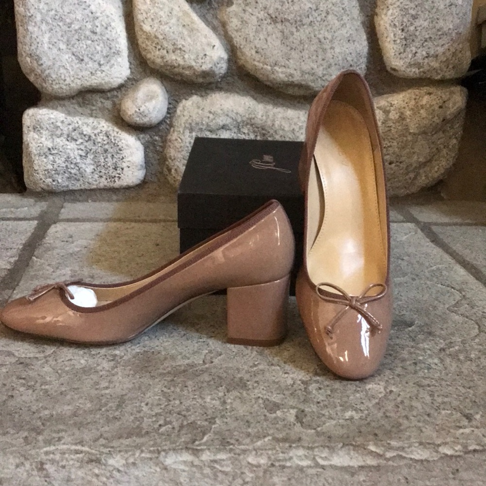J Crew Deep Blush Patent Ballet Pump size 8